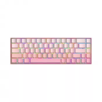White Shark NUNCHAKU-P-US-RED.SW TKL mehāniskā spēļu tastatūra – 87 taustiņi, Outemu Red slēdži, RGB fona apgaismojums, rozā