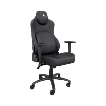 White Shark SPEEDWAY Gaming krēsls, melns PU ādas, 2D roku balsti, 180° atzveltne