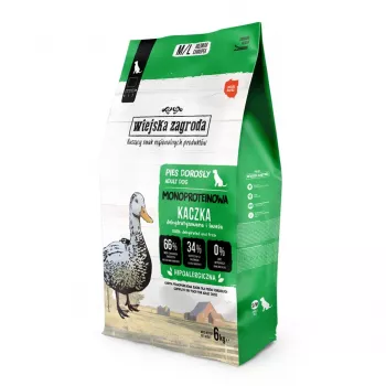 WIEJSKA ZAGRODA Monoprotein pīles sausā suņu barība - 6kg