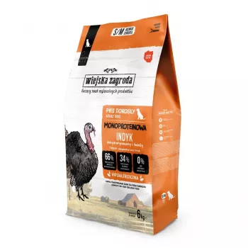 WIEJSKA ZAGRODA Monoprotein Tītara sausā suņu barība pieaugušiem suņiem - 6 kg
