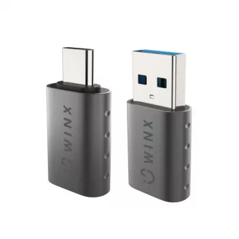 WINX LINK Simple Type-C un USB adapteru komplekts – USB-C vīriešu uz USB-A sieviešu un USB-A vīriešu uz USB-C sieviešu, USB 2.0, 480 Mbps, kosmosa pelēks