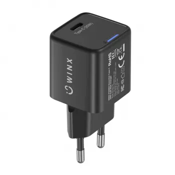WINX POWER Essential Type-C 20W GaN sienas lādētājs - balts