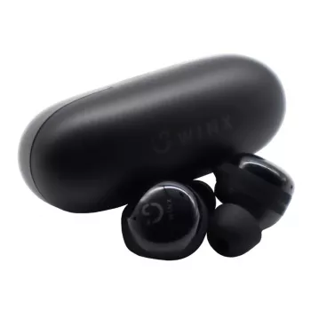 WINX VIBE Active 2 TWS austiņas – bezvadu Bluetooth 5.3 austiņas ar uzlādes futrāli, IPX4 ūdensizturība, ENC mikrofons, skārienvadība, zema latentuma spēļu režīms, 24 stundu kopējais darbības laiks, melna