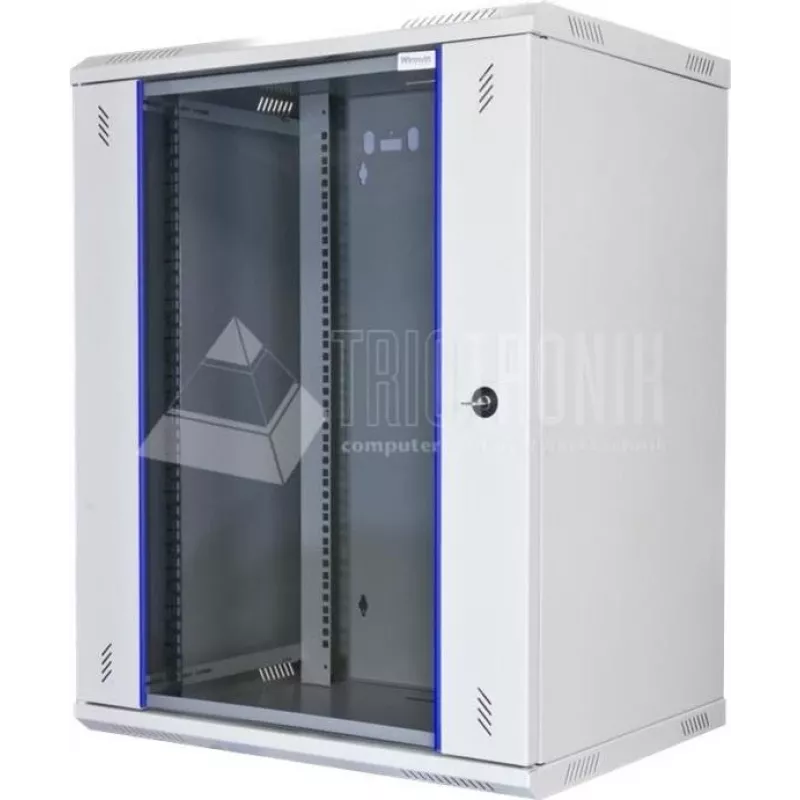 Wirewin WCAB PS2 600X450X15U sienas montāžas skapis 15U, pelēks