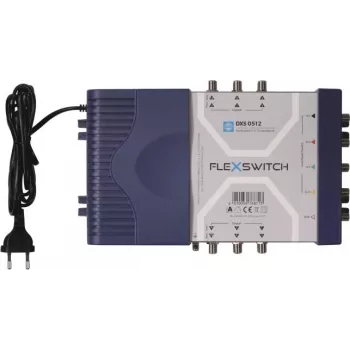 WISI FLEXSWITCH DXS0512 5-ieeju-12-izeju aktīvais multislēdzis ar barošanas bloku