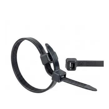 WKK Cable Tie 370 mm 7,60 mm Black UV-Stabilised 100 pcs