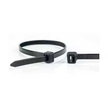 WKK UV-stabilizētas melnas neilona kabeļu saites 100 x 2.5 mm, 100 gab.