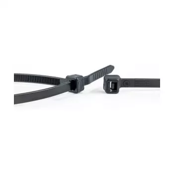 WKK UV-stabilizētas melnas neilona kabeļu saites 100 x 2.5 mm, 100 gab.
