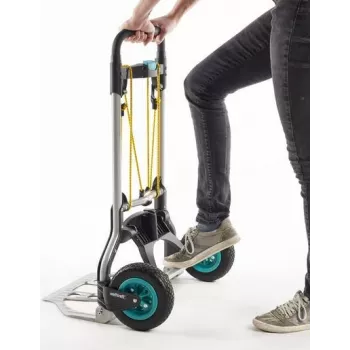 wolfcraft TS 850 alumīnija kravas ratiņi, 100 kg, salokāmi, melni 5503000