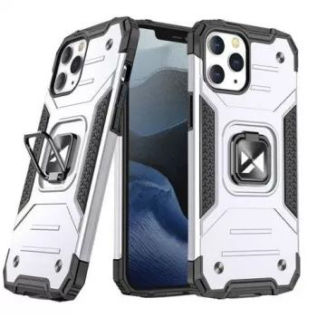 Wozinsky Apple iPhone 13 Ring Armor maciņš ar statīvu, izturīgs aizsargmaciņš, Sudraba
