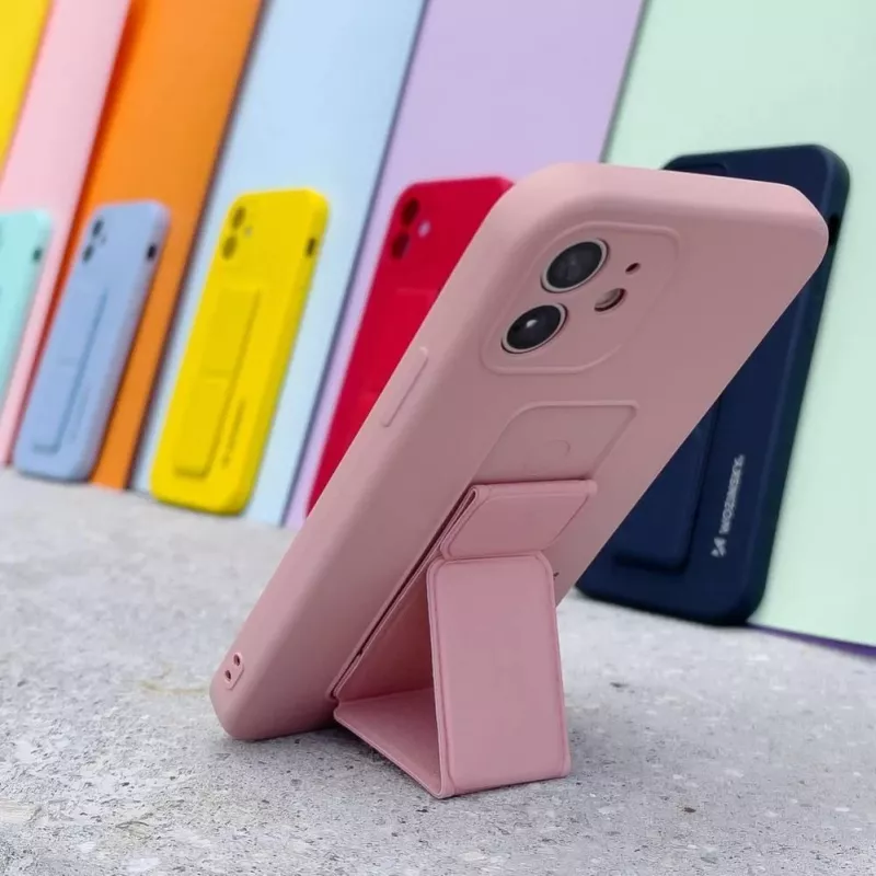 Wozinsky Samsung Galaxy S22 Plus futlāris ar statīvu, sarkanā krāsā