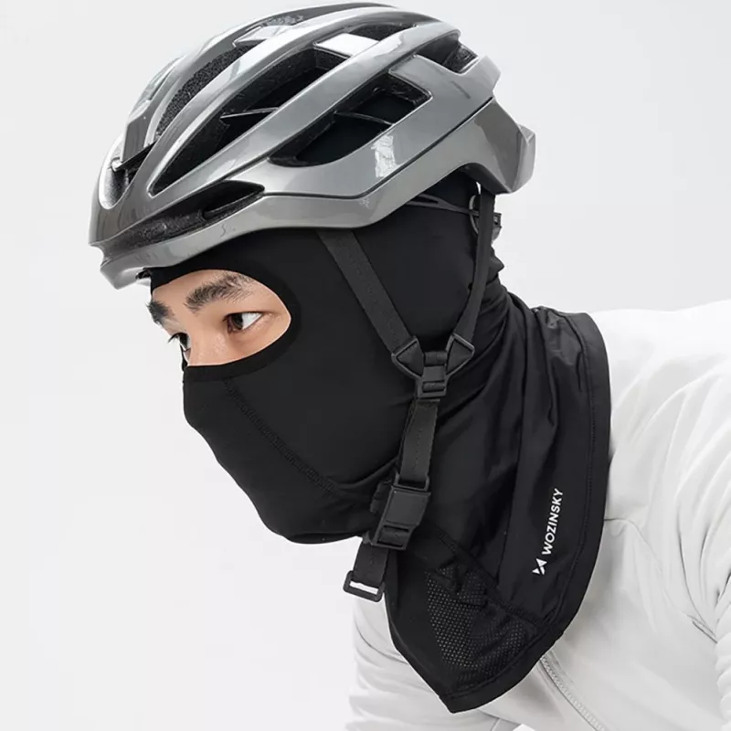 Wozinsky WKM-01B motobraucēja/riteņbraucēja sejas maska-balaklava, melna