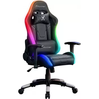 X Rocker Agility Compact eSports Gaming Office Chair ar LED apgaismojumu un lietotnes vadību - Melns (2023028)