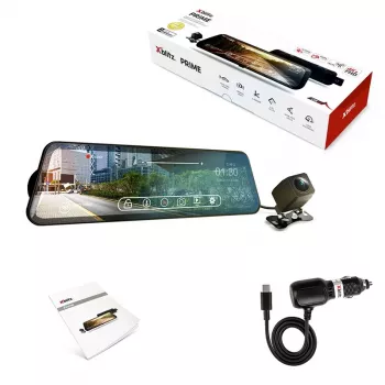 XBLITZ Prime Spoguļa Dashcam ar FHD aizmugures kameru un Wi-Fi