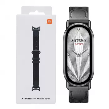 Xiaomi Smart Band 10 adīta zīda siksniņa - Ebony Black
