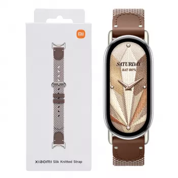 Xiaomi Smart Band 10 adīta zīda siksniņa - Feather Brown
