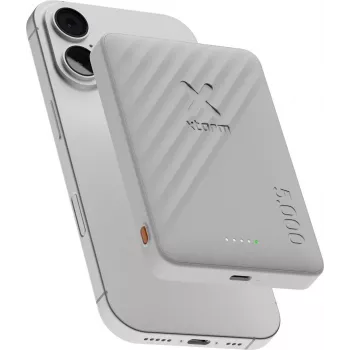 Xtorm Go2 Magnētiskais Bezvadu Power Bank 5000mAh 15W Qi 18W USB-C Ice White XG2WPE057