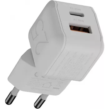 Xtorm NextGen GaN3 Ultra 25W USB-C un USB-A sienas lādētājs – balts XECNG250