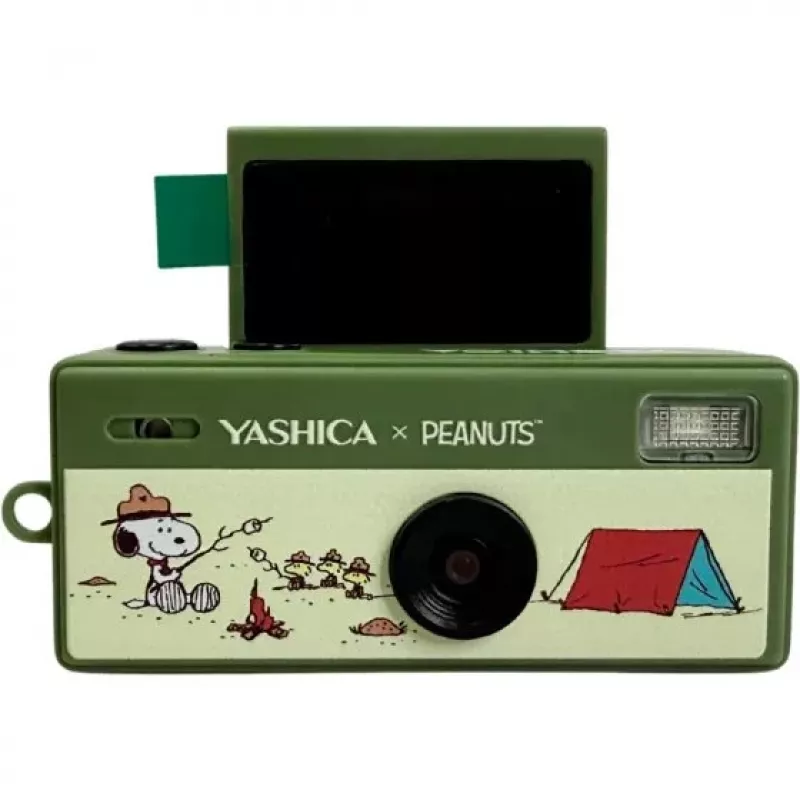 Yashica Funtastic YAS-FASMNC-P1 mini kamera atslēgu piekariņš, Peanuts Snoopy, zaļa