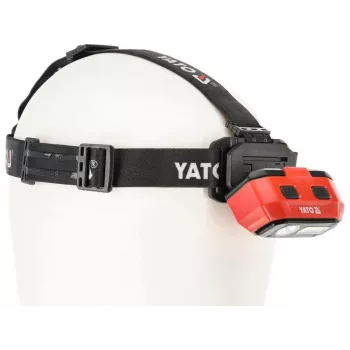 Yato YT-08594 COB LED darba lampa ar magnētisko pamatni un grozāmo āķi, 200 lm, 3x AA, melna/sarkana
