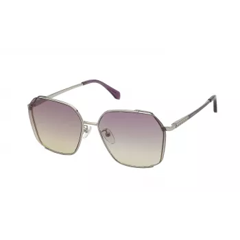 ZADIG & VOLTAIRE SZV369-580SN9 Sieviešu taisnstūra saulesbrilles - Melns rāmis, Pelēkas lēcas, UV400 aizsardzība