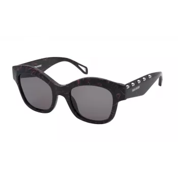 ZADIG & VOLTAIRE sieviešu tauriņveida saulesbrilles SZV410-520803 Melns/Pelēks gradients 52mm