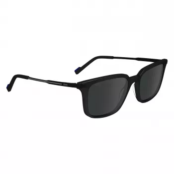 ZEISS MAN ZS24719S-1 Saulesbrilles – Melns Acetāta Rāmis, Pelēkas Polikarbonāta Lēcas, 54/18/145 mm