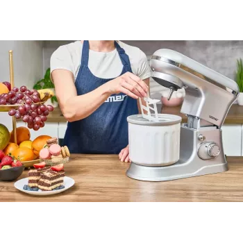 Zelmer ZKR1360 stacionārais mikseris – 1300 W, 5,5 L bļoda, planetārā maisīšana, melns/sudraba