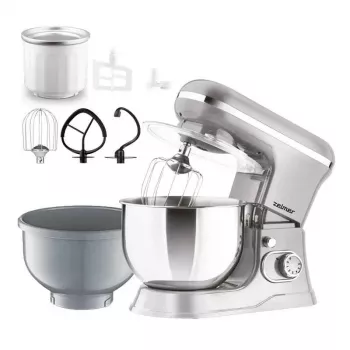 Zelmer ZKR1360 stacionārais mikseris – 1300 W, 5,5 L bļoda, planetārā maisīšana, melns/sudraba