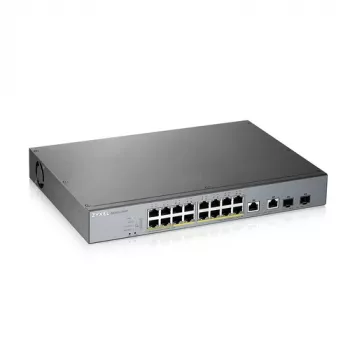 ZyXEL GS1350-18HP-EU0101F Smart Managed Gigabit PoE+ Switch ar 16 PoE+ portiem un 2 SFP augšupsaitēm, 250W budžets