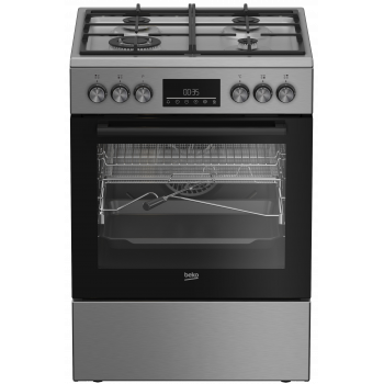 Beko FBMA61330GXDTN gāzes plīts ar vienu 72 l elektrisko cepeškrāsni, 60 cm
