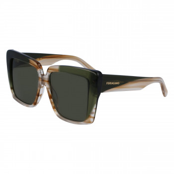 Ferragamo SF1060SN-263 sieviešu tauriņveida saulesbrilles, Havana rāmis, brūns gradienta lēcas, 55mm