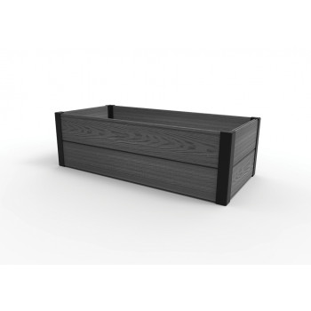 KETER Taisnstūra puķu dobes apmale Maple Trough 106x52x32cm pelēka