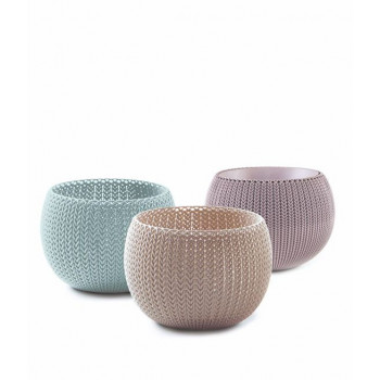 KETER Flower pot set Cozies Trio purple/beige/light blue