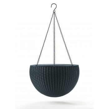 KETER Pakarināmais puķu pods Hanging Sphere Planter, pelēks