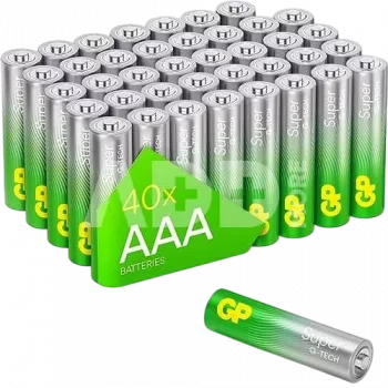 GP 03024AETA-B40 AAA sārma bateriju komplekts — 40 gab., Micro (AAA) Super Alkaline