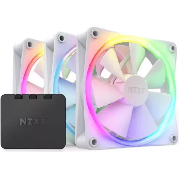 NZXT F120 RGB 120 mm ARGB Reverse Blade Triple Pack - Balts