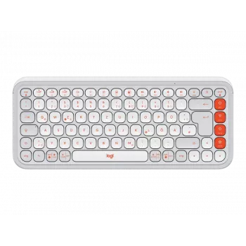 Logitech POP Icon Keys bezvadu tastatūra - Off White & Orange QWERTZ vācu