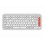 Logitech POP Icon Keys bezvadu tastatūra - Off White & Orange QWERTZ vācu