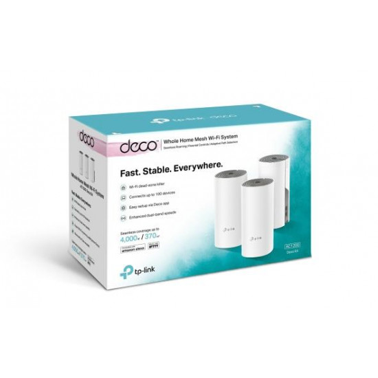 Wireless Router|TP-LINK|Wireless Router|3-pack|1167 Mbps|Mesh|IEEE 802.11ac|LAN \ WAN ports 2|Number of antennas 2|DECOE4(3-PACK)