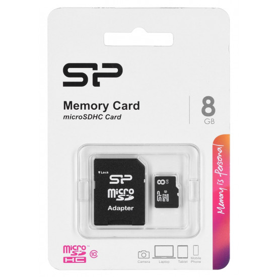 Silicon Power SP008GBSTH010V10SP memory card 8 GB MicroSDHC Class 10 Silicon Power SP008GBSTH010V10SP memory card 8 GB MicroSDHC Class 10