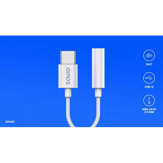 Adapter AK-51 USB-C - Mini Jack 3,5mm, Xiaomi, Huawei, Oppo