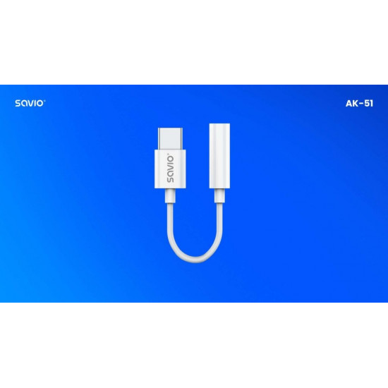 Adapter AK-51 USB-C - Mini Jack 3,5mm, Xiaomi, Huawei, Oppo