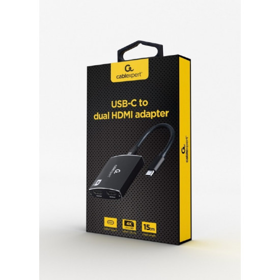 Adapter USB-C do 2xHDMI 4Kx2K audio
