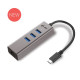USB-C Metal 3 Port HUB with Gigabit Ethernet Adapter USB-C Metal 3 Port HUB with Gigabit Ethernet Adapter