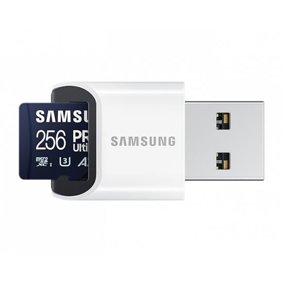 Samsung | MicroSD Card with Card Reader | PRO Ultimate | 256 GB | microSDXC Memory Card | Flash memory class U3, V30, A2