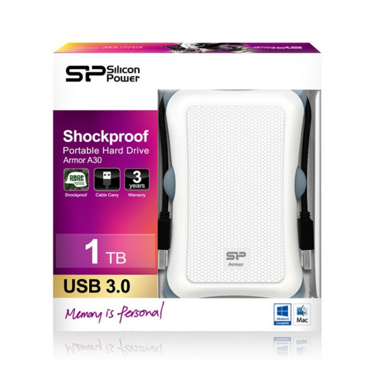 Armor A30 1TB | 1000 GB | 2.5  | USB 3.1 | White