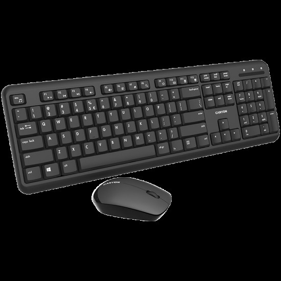 CANYON SET-W20 UK/US Keyboard+Mouse Velvet Wireless Black CANYON SET-W20 UK/US Keyboard+Mouse Velvet Wireless Black