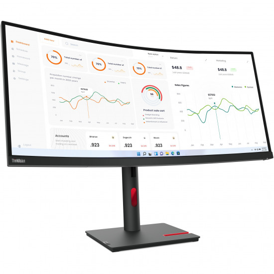 /937cm/34 (3440x1440) Lenovo ThinkVision T34w-30 4ms HDMI DP USB-C Wide Curve Raven Black