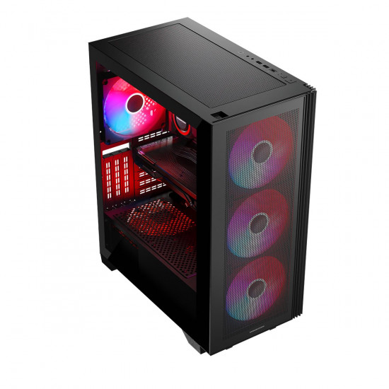 Black CASE MISTRAL ARGB FLOW MIDI USB 3.0x2 Black CASE MISTRAL ARGB FLOW MIDI USB 3.0x2